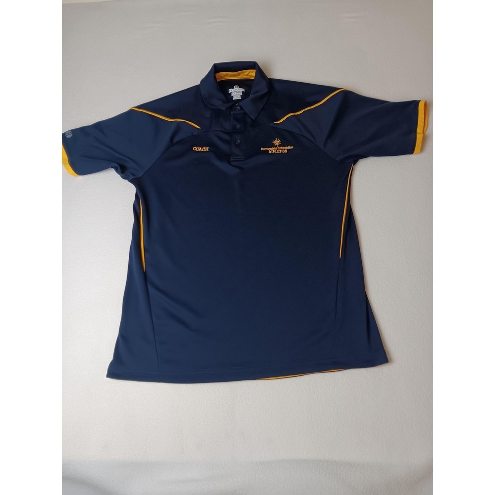 Holloway Dry-Excel Polo‎ Shirt Mens Large Blue Coach Immaculate Conception